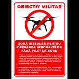 Indicator pentru obiectiv militar zona interzisa pentru operarea aeronavelor fara pilot la bord